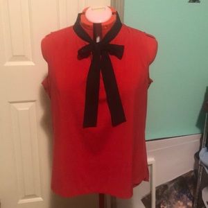 Vintage Tommy Hilfiger Red and Black Tie Top